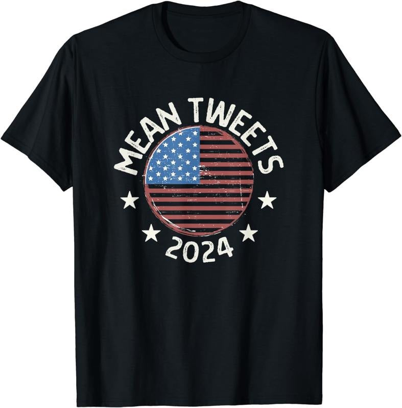 [100% Cotton] Mean Tweets 2024 Shirt Funny 45 47 Conservative Merica USA T-Shirt
