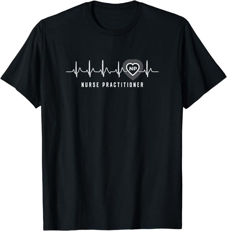 [100% Cotton] Nurse practitioner NP t-shirt heartbeat heart gifts