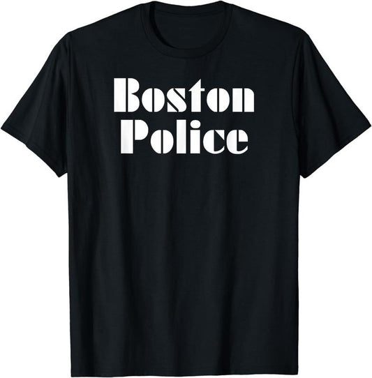 [100% Cotton]Boston PD Shirt Vintage Police Tee