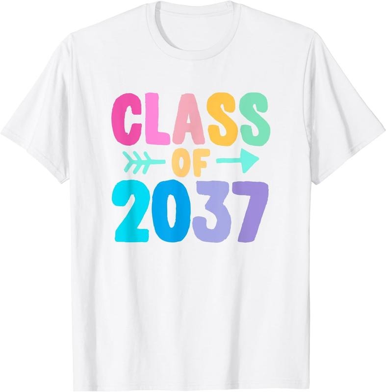 [100% Cotton]Class of 2037 Graduation Grow With Me T-Shirt
