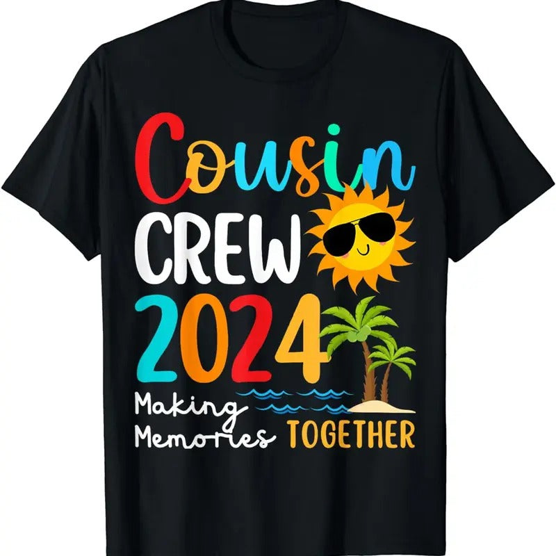 [100% Cotton]Cousin crew 2024 Summer Vacation Beach Family Trips Matching T-Shirt