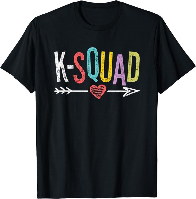 [100% Cotton]K-Squad - Kindergarten Teacher Team Shirts - Kinder Crew T-Shirt