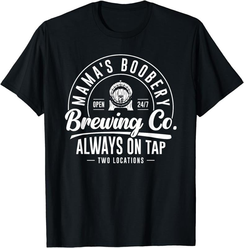 [100% Cotton]Mama's Boobery Brewing Co New Mom Breastfeeding Funny T-Shirt