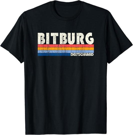[100% Cotton]Retro Vintage 70s 80s Style Bitburg, Deutschland T-Shirt