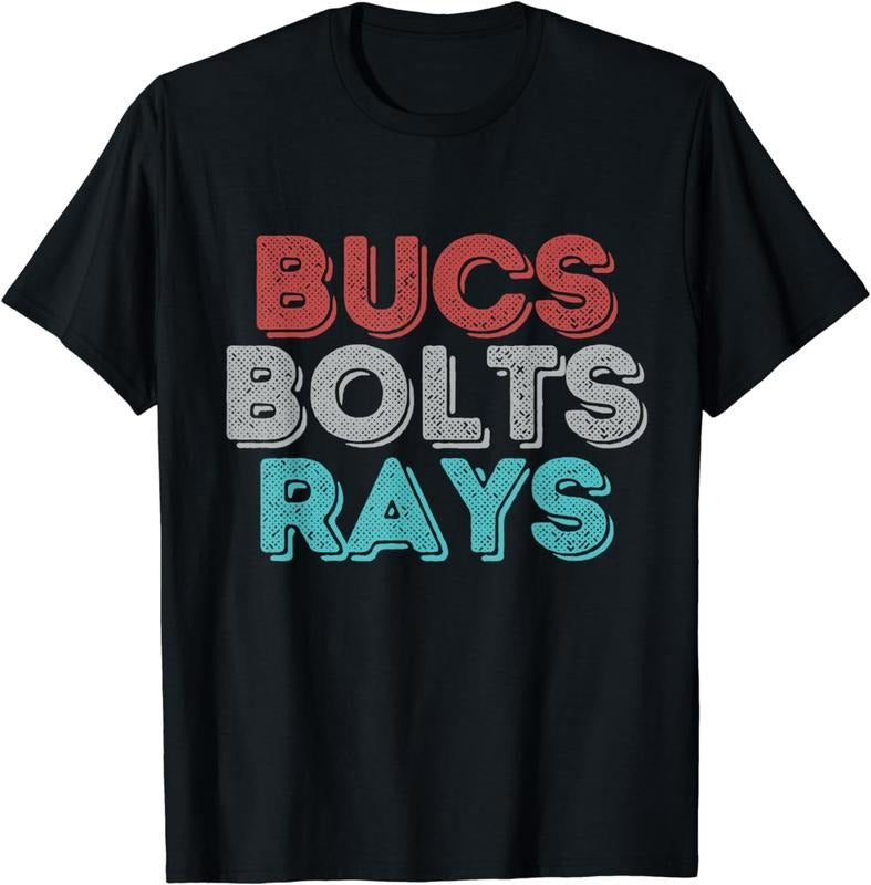 [100% Cotton]Retro Vintage Bucs Bolts Rays T-Shirt