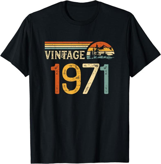 [100% Cotton]Vintage 1971 Birthday Retro T-Shirt