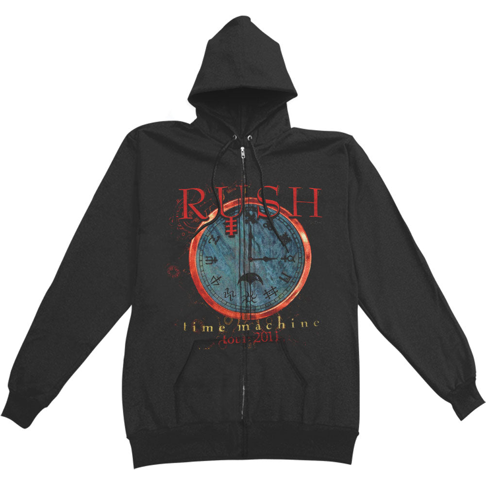 Clock Zippered Hooded Sweatshirt