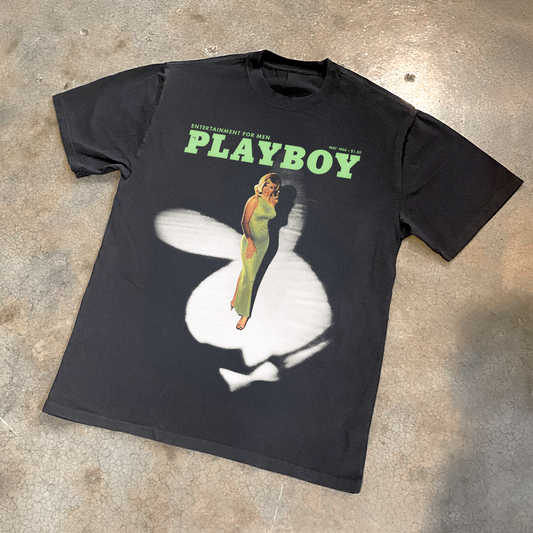 1966 PLAYBOY 'BUNNY CHAIR' HEAVYWEIGHT BLACK T-SHIRT