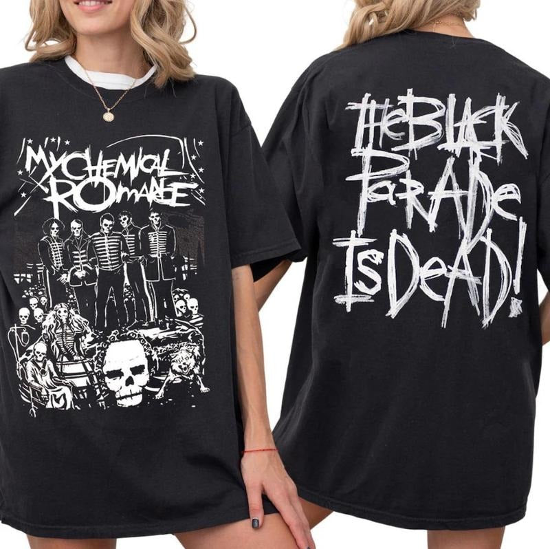 2 Sided My Chemical Romance Shirt Casual Streetwear Styles Summer Trendy MCR Fans Gift