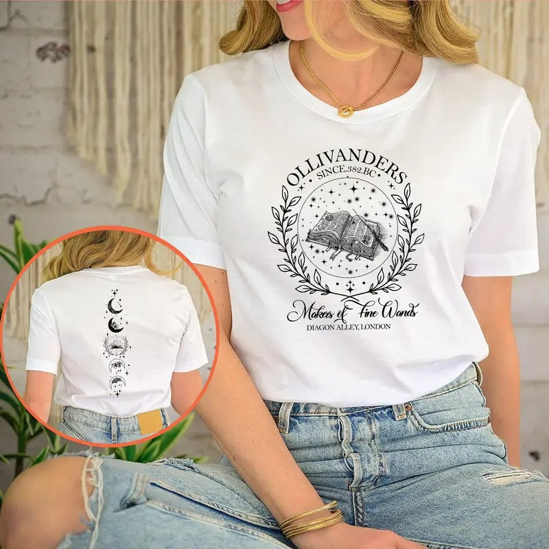 2 Sided Wizard Love T-Shirt, Have a Wizard Heart Sweatshirt, Wizard Wand Sweat, Wizard Forever Tee, Wizard Castle Tee, Wizarding World Womenswear Soft Crewneck Short Sleeves Graphic Fabric Tee