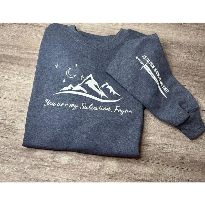 2 Sided, Licensed Acotar sweatshirt, You are My Salvation SJM merch, Night Court, SJM books, Fantasy Apparel, Book merch