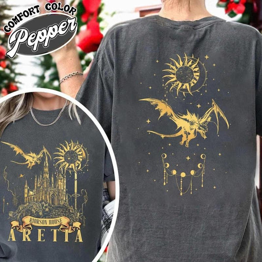 2 Sided, Xaden Riorson House Booktok T-Shirt, Iron Flame Tee, Dragon Rider 2-Sided Shirt, Violet Sorrengail, Bookish Gifts