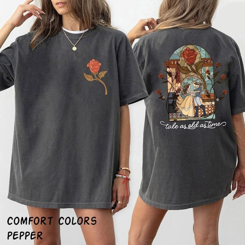 2 Slide Design,  Vintage 90s Beauty And The Be.ast Shirt, DN Princess Shirt, Tale as Old as Time Shirt, Princess Belle.e Shirt, DN Trip TShirt