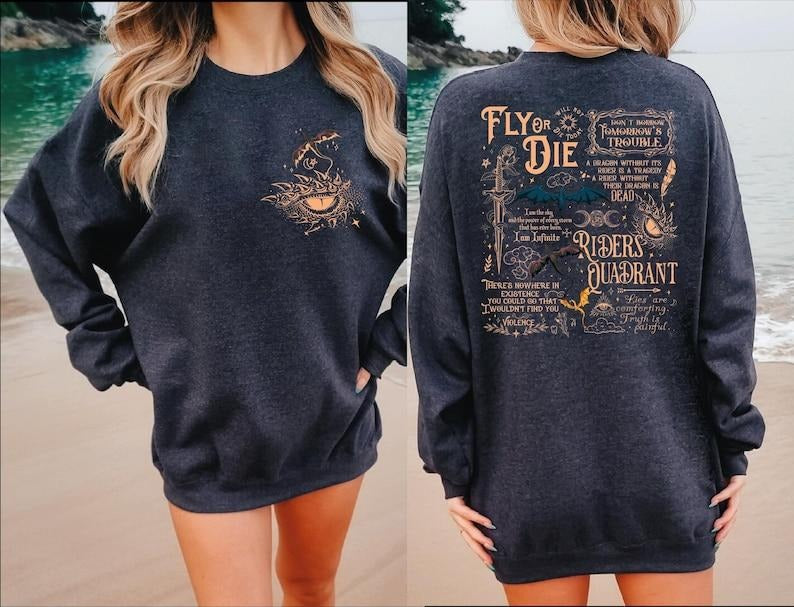 2 Slide Design, Fourth Wing Sweatshirt, Violent Little Thing, Fly or Die Sweatshirt, Will Not Die Today, Riders Quadrant Sweatshirt, Dragon Rider