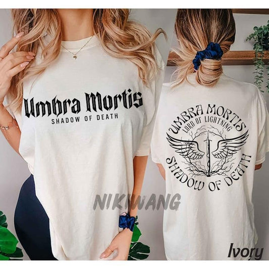 2 Slide Design, Hunt Athalar Tshirt | Umbra Mortis Tshirt | Crescent City Tshirt | Sarah J Maas | Shadow of Death | Bookish Tshirt.