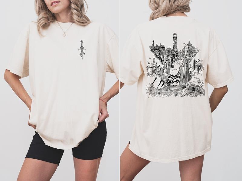 2 Slide Design, LOTR Middle Earth Inspired Tee, Unisex Shirt, Bookish Gift for Men and Women, Booktok Shirt, Fantasy Reading T-shirt