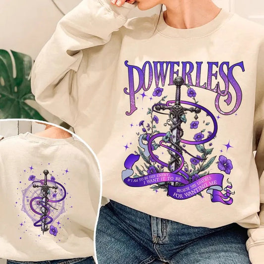 2 Slide Design, Powerless Sweatshirt, Vicious Little Thing Powerless Shirt, Kai Azer, Paedyn Gray, Lauren Roberts, Booktok Merch, Reckless Book Hoodie