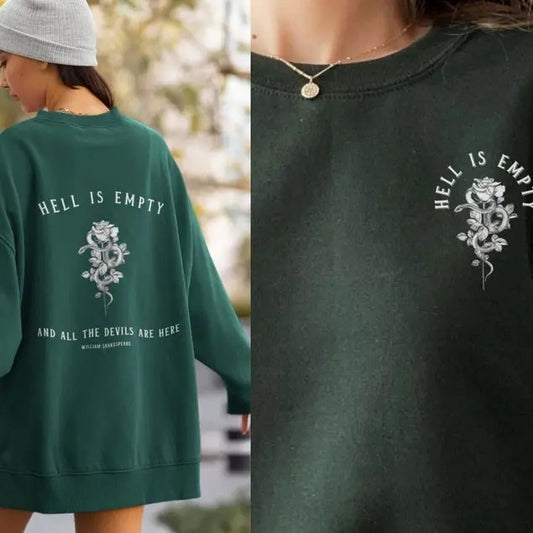 2 Slide Design, Shakespeare Sweatshirt Goblincore Crew Neck Fairy Grunge Goth Pullover Snake Sweatshirt Dark Academia Clothing Light Academia Clothing Emo Top