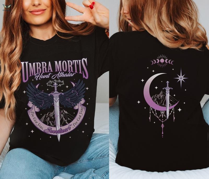 2 Slide Design, Umbra Mortis Crescent City tshirt, Orion Hunt Athalar T Shirt, SJM Bookish Fan Merch, Book Tok, Bryce Quinlan Tee