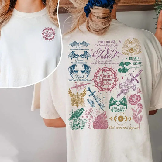 2 Slides, Acotar Velaris shirt, The Night Court Shirt, The Bat Boys Shirt, Acotar Merch, Court of Throne and Roses T-shirt, Book shirt