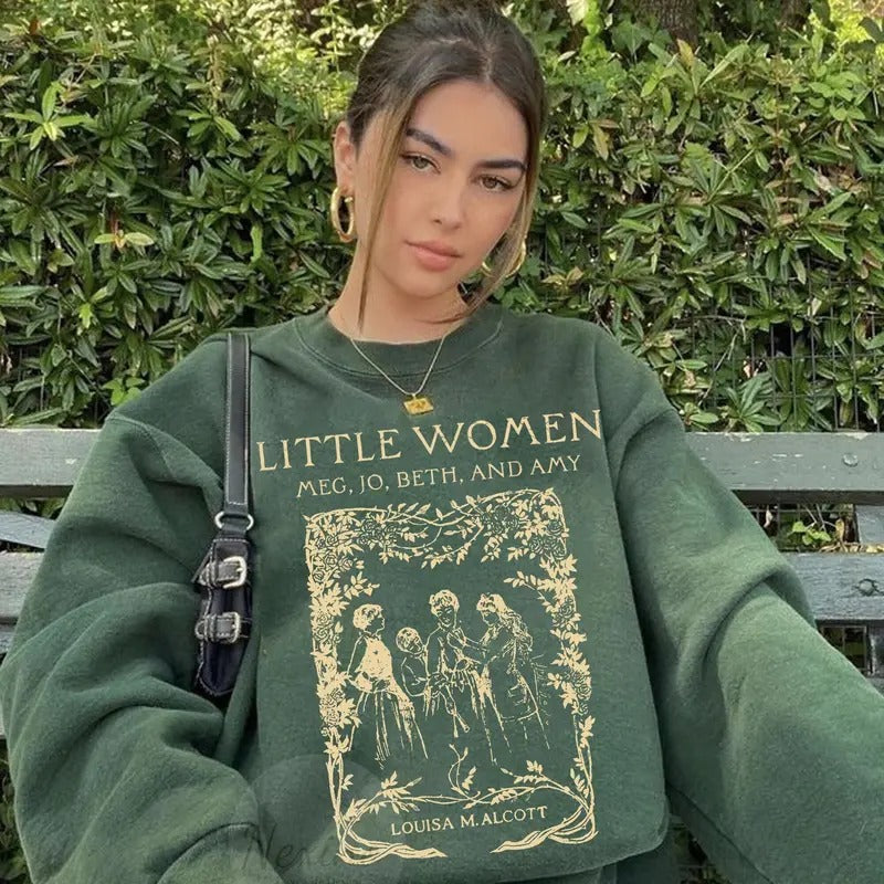 2 Slides, Little Women Hoodie, Little Women Sweatshirt Gift, Louisa M. Alcott Gift, Literary Gift Bookish Gift, Long Sleeve Little Women Sweater