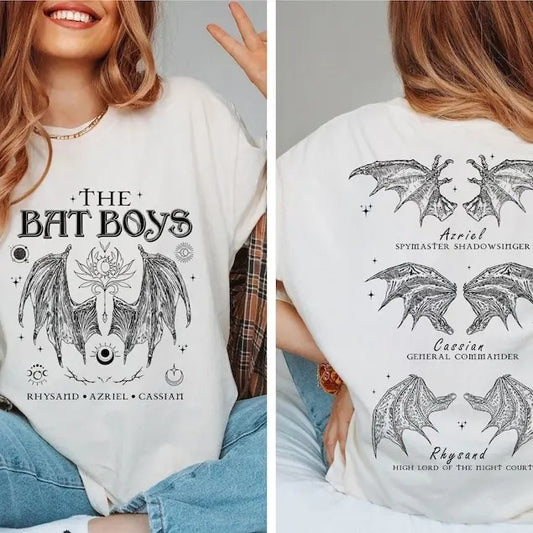 2 Slides, The Bat Boys Shirt, The Night Court T-Shirt, Acotar Tee, Bat Boy Fan Club Shirt, A Court of Thorn Shirt, Acotar Shirt Azriel