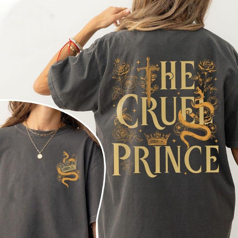 2 Slides, The Cruel Prince  Shirt, the Folk of the Air Shirt, Cardan Greenbriar Shirt, Jude and Cardan , Bookish Gift, Casual Cotton Crewneck