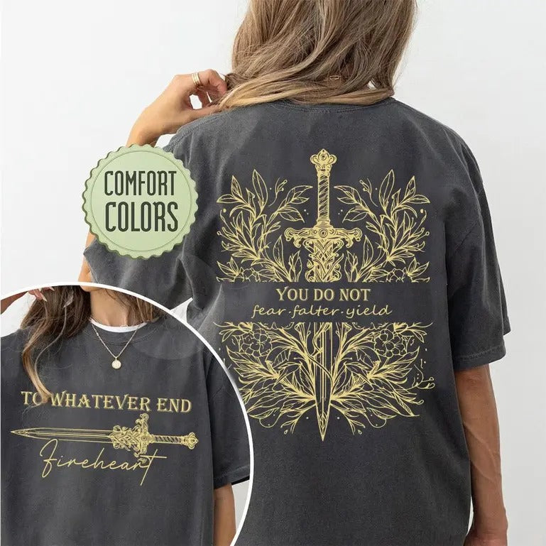 2 Slides, You Do Not Yield TOG Inspired Tee - Unisex Shirt - Bookish Gift for Women - Booktok T-Shirt - Fantasy Reading Gift - Book Lover, Womenswear Shortsleeve Crewneck Cotton Casual Top Fit