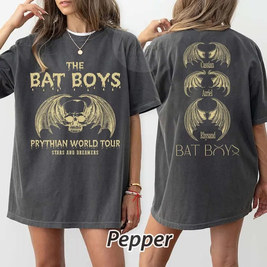 2 slides, The Bat Boys TShirt, the Bat Boys the Night Court Acotar Shirt, Acotar the Bat Boys, Acotar Shirt Azriel, Acotar Shirt Azriel