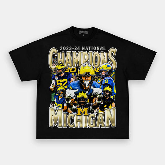 2023-24 NATIONAL CHAMPS - MICHIGAN V2 TEE Style002