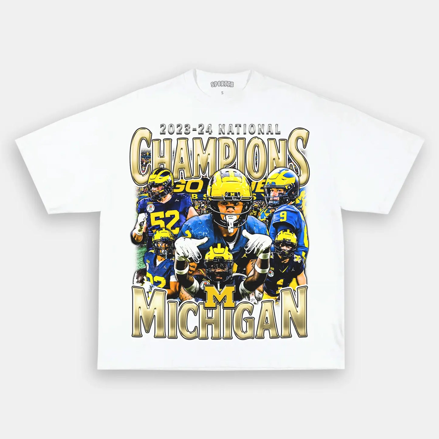 2023-24 NATIONAL CHAMPS - MICHIGAN V2 TEE Style002