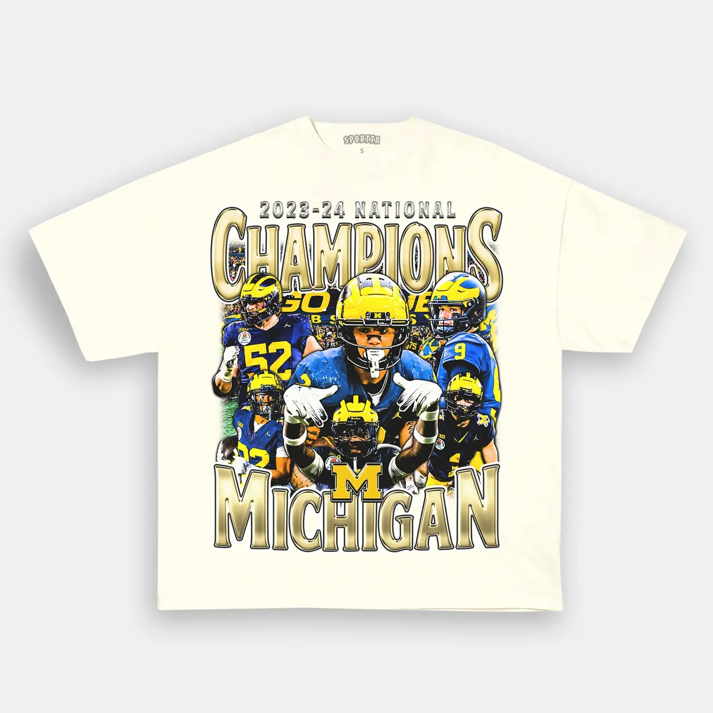 2023-24 NATIONAL CHAMPS - MICHIGAN V2 TEE Style002