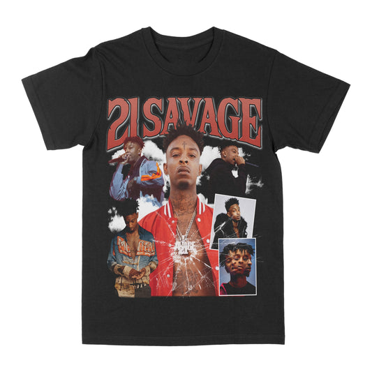 21 Savage "Broken Glass" Graphic Tee Style001