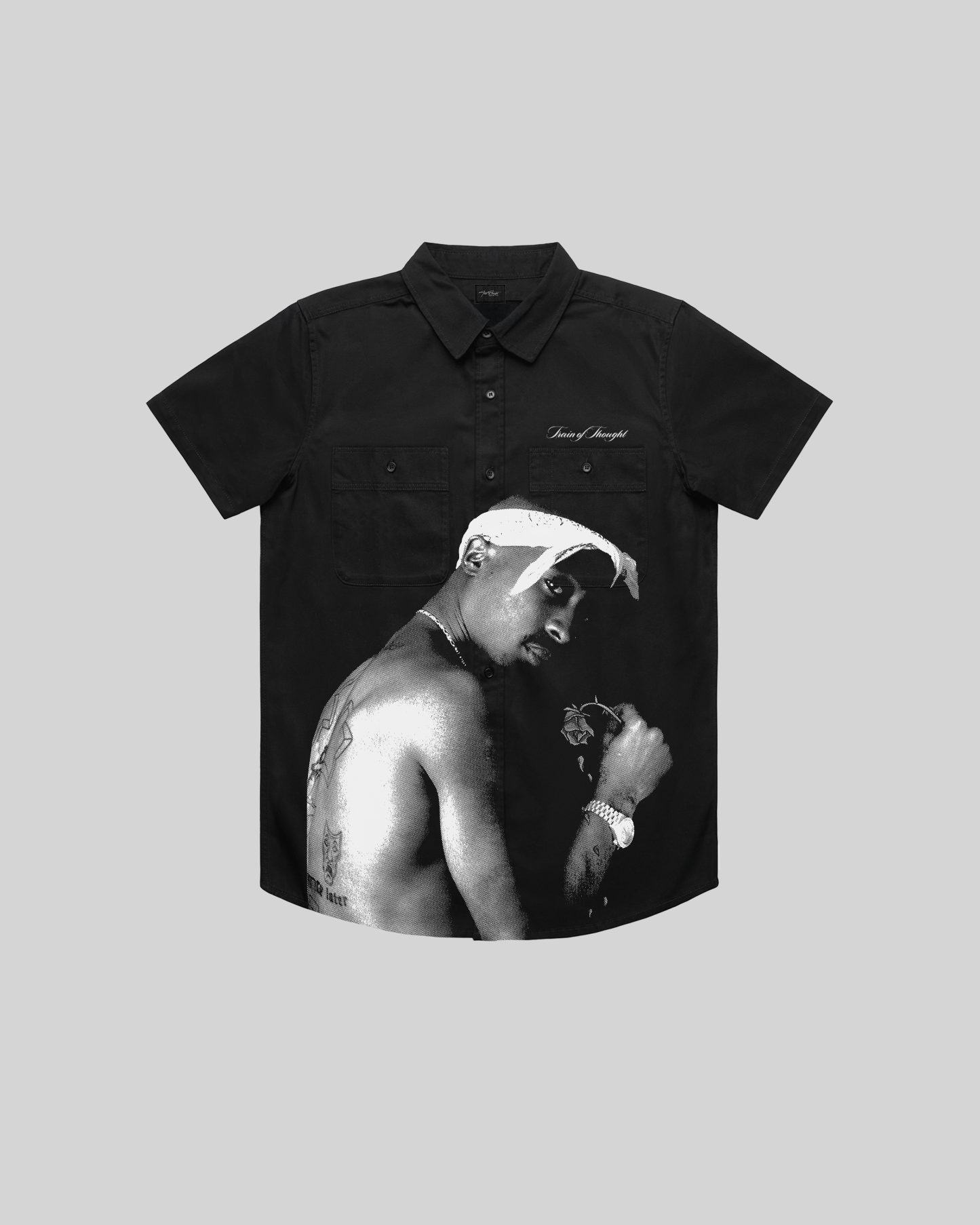2PAC Dead Rose Black Work Shirt