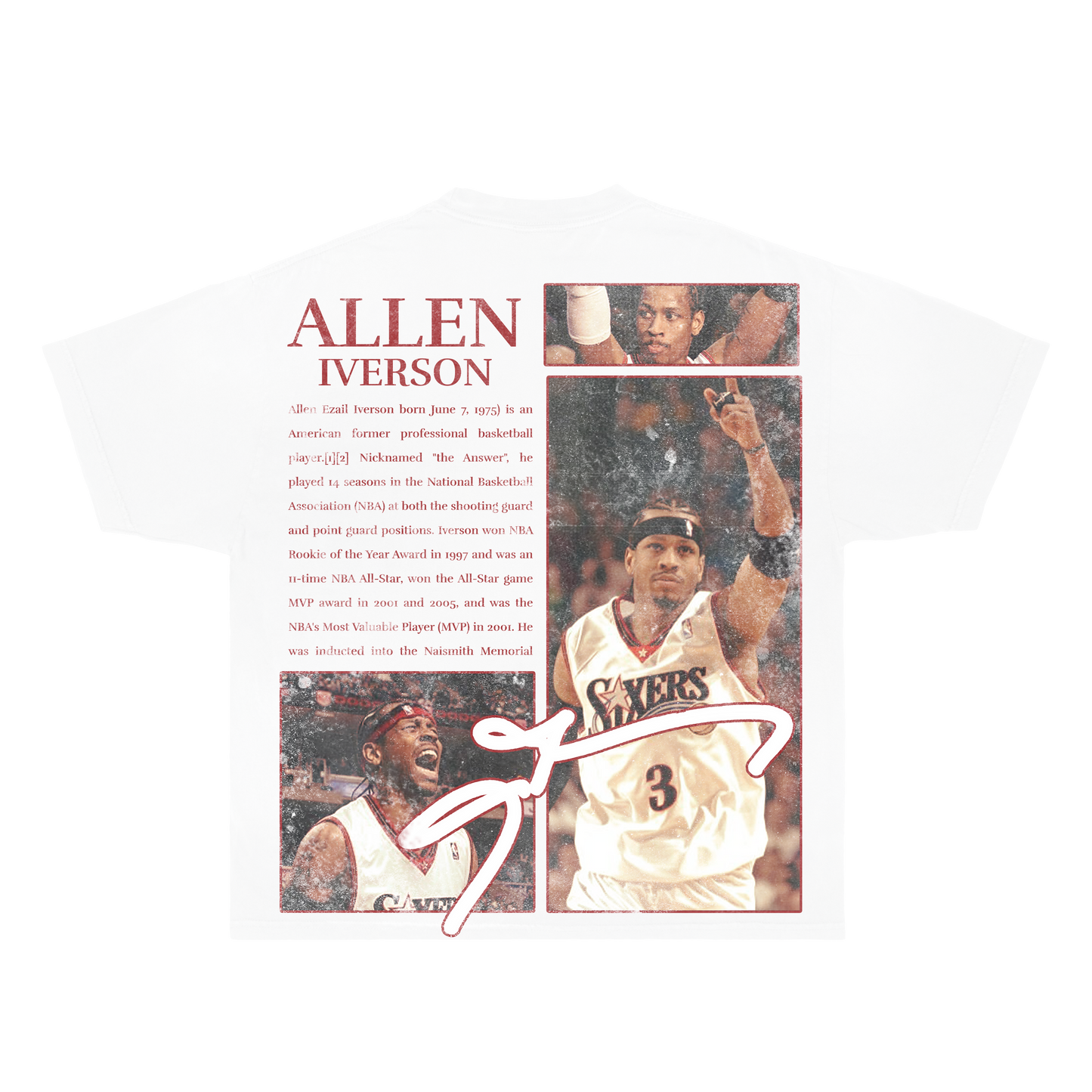 Allen Iverson Newspaper Flyer Boxy Vintage Shirt