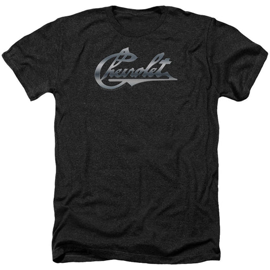Chrome Vintage Chevy Bowtie Adult Heather 40% Poly T-shirt