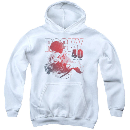 40 Years Strong Youth 50% Poly Hooded Sweatshirt
