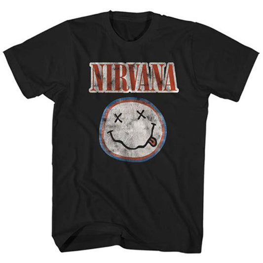 Distressed Smile Face Logo Slim Fit T-shirt