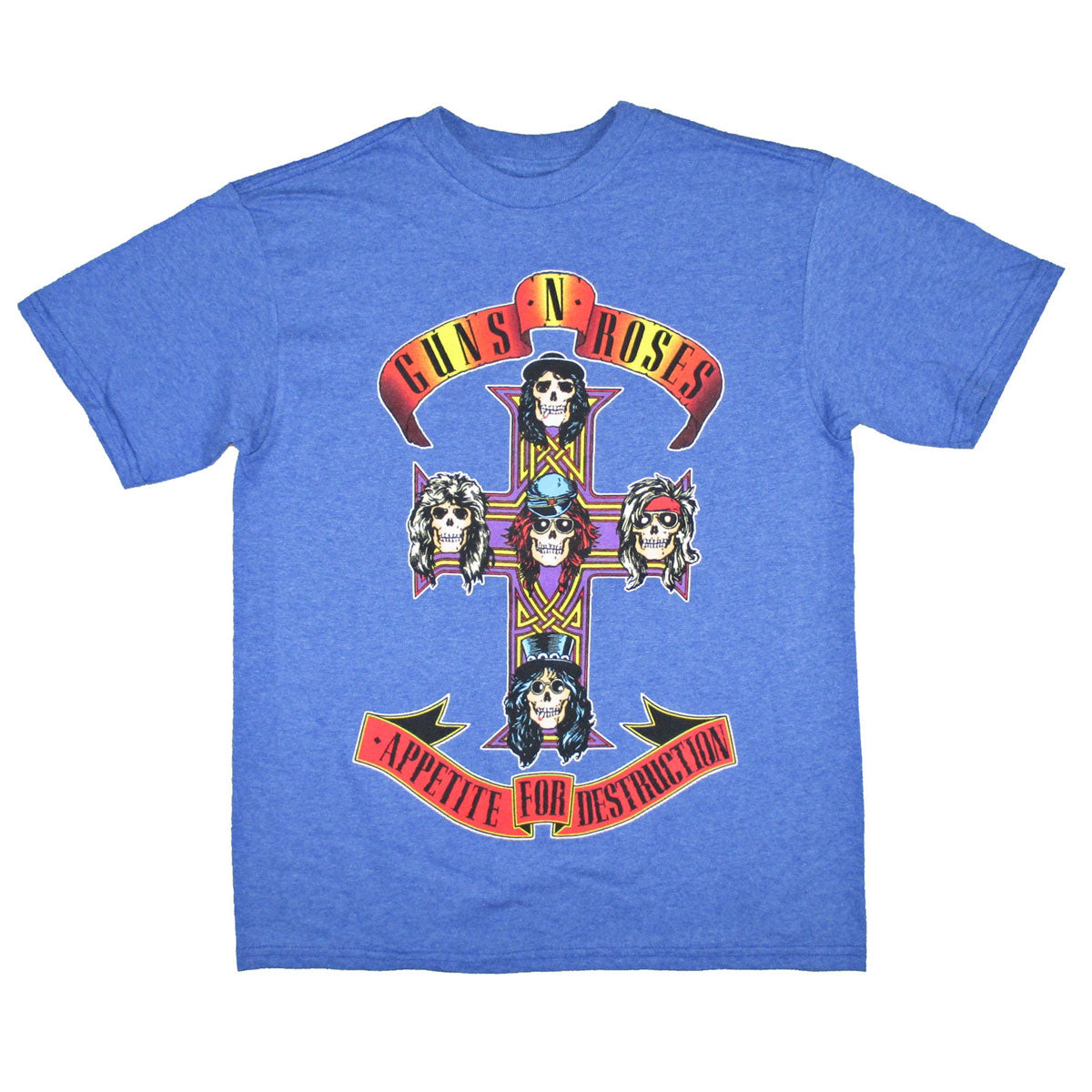 Colored Cross on Heather Blue Tee T-shirt