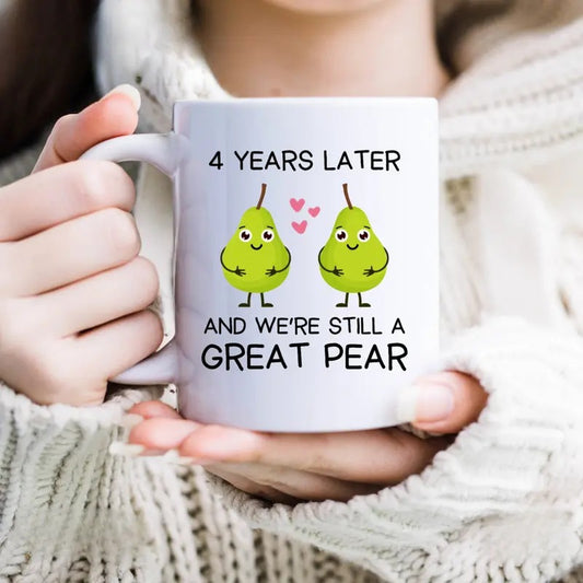 4th Anniversary Gift for Him or Her - Perfect 4 Year Wedding Anniversary Present for Couples mugs ceramic coffee