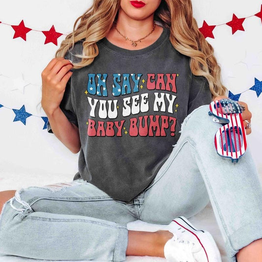 4th of July Pregnancy Announcement Shirt, Fourth of July Comfort Colors T-Shirt, Patriotic Baby Reveal Tee, Independence Day Gender Reveal