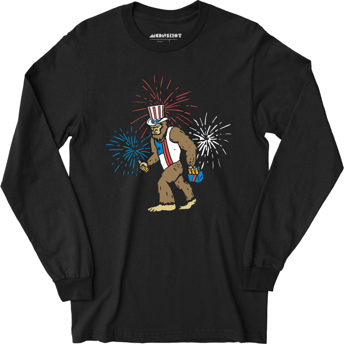 4th of July Bigfoot - Long Sleeve T-Shirt