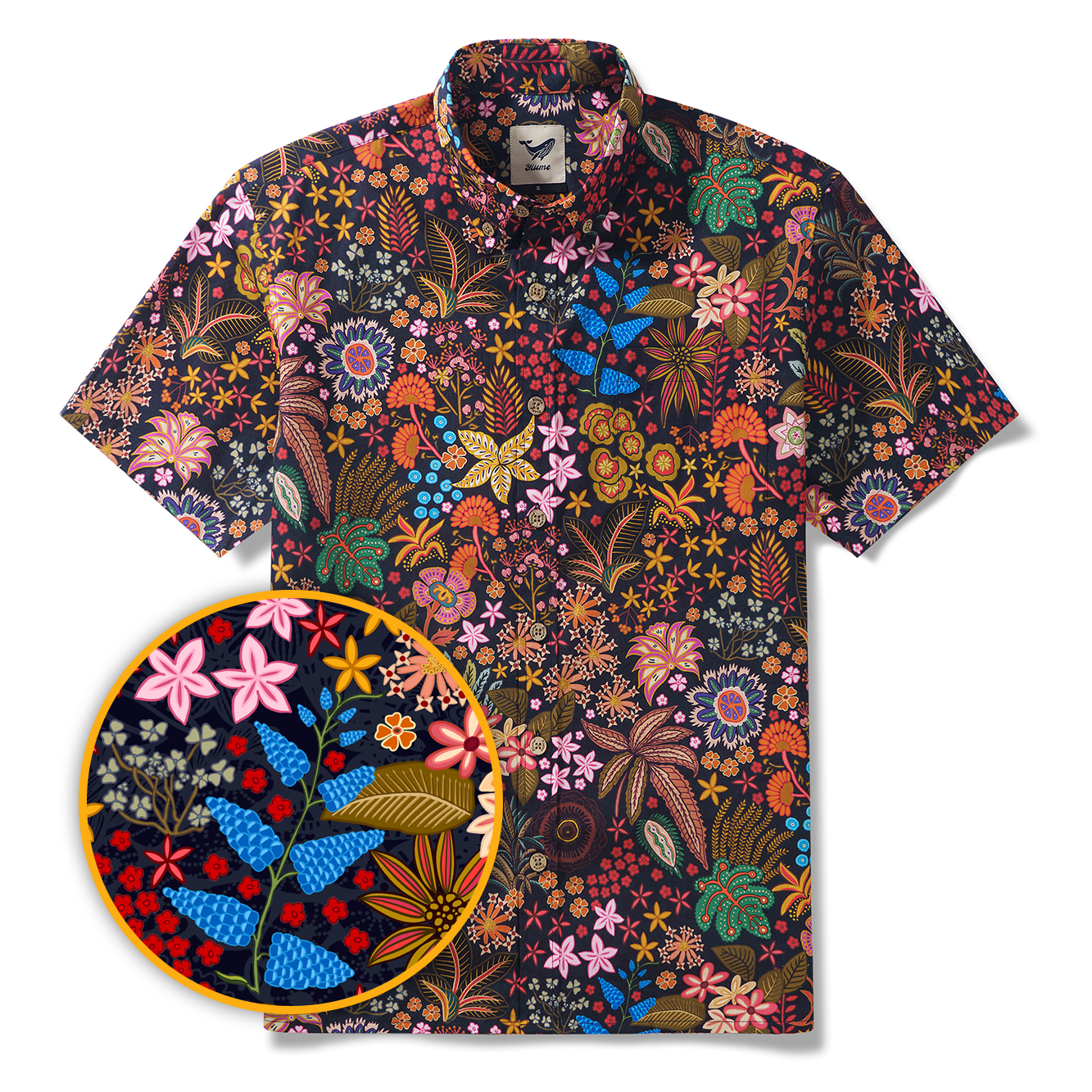 1950s Floral Hawaiian Shirt 100% Cotton Men's Short Sleeve Button-down Aloha Shirt Exquisite Floral Tapestry