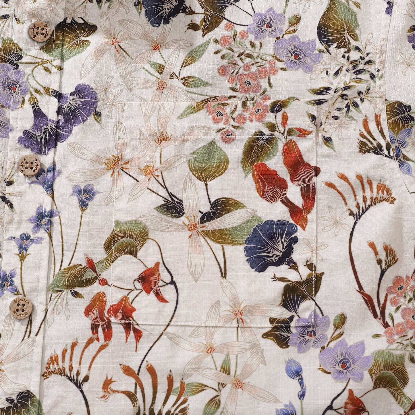 1930s Hawaiian Shirt For Men Wildflowers Print Cotton Short Sleeve Aloha Shirt Australian Wildflower By Eloise