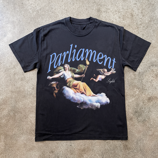 'PARLIAMENT LIGHTS' BLACK HEAVYWEIGHT T-SHIRT