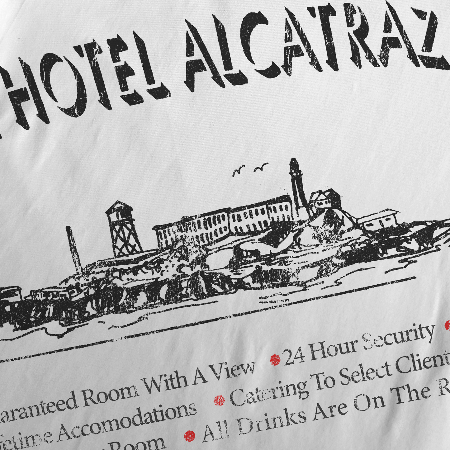 HOTEL ALCATRAZ HEAVYWEIGHT WHITE T-SHIRT