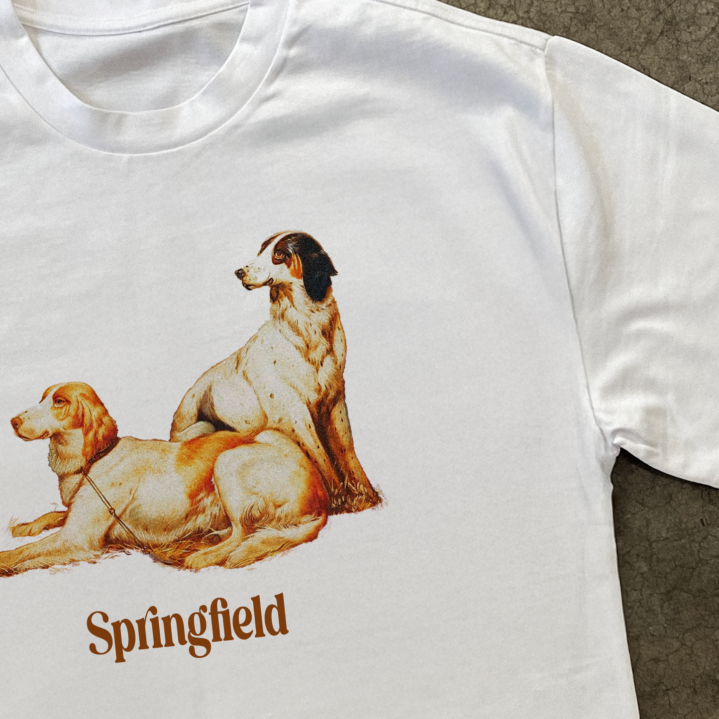 'SPRINGFIELD' HUNTING DOGS HEAVYWEIGHT WHITE T-SHIRT