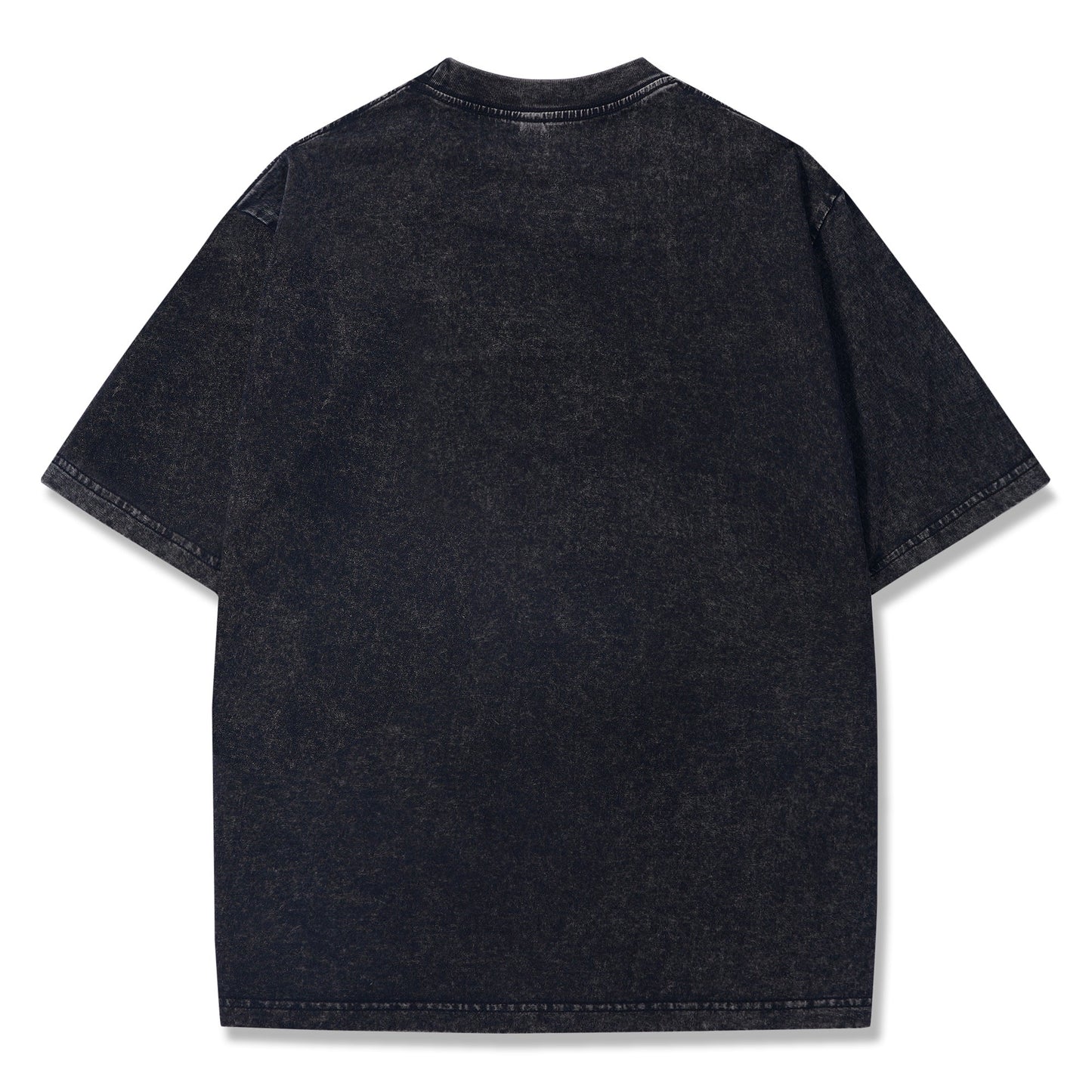 Hawaiian Tee For Men Crew Neck 100% Cotton Vintage Washed T-Shirt - Black