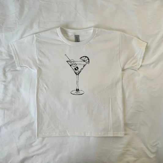 8 Ball Martini Baby Tee, vintage, Pinterest, retro, streetwear, ahs style, 90s style baby tee, downtown girl,