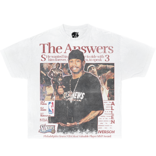 Allen Iverson Newspaper Flyer Boxy Vintage Shirt
